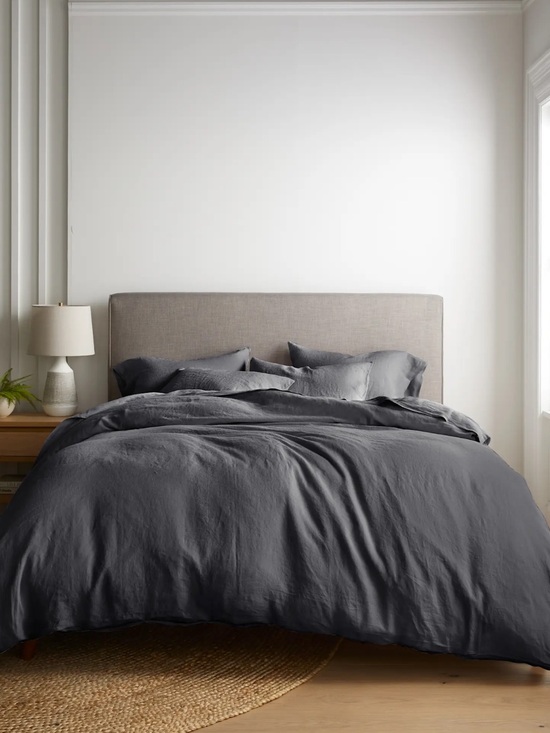 Quince Other - Quince European Linen Duvet Cover Queen Charcoal Gray 100% Linen